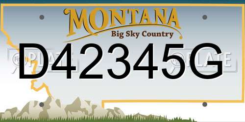 D42345G Montana License Plate