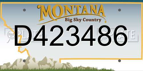 D423486 Montana License Plate