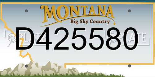 D425580 Montana License Plate