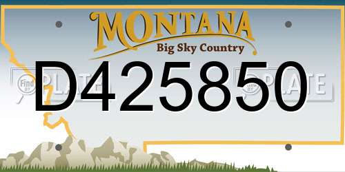 D425850 Montana License Plate