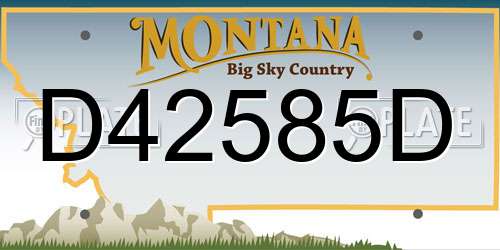 D42585D Montana License Plate