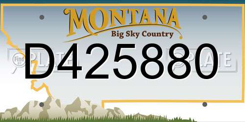D425880 Montana License Plate