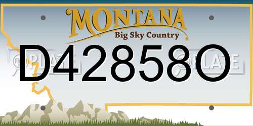 D42858O Montana License Plate