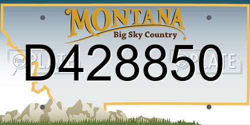 D428850 Montana License Plate