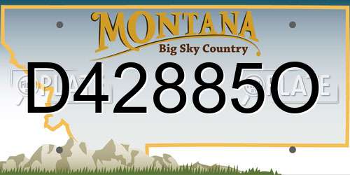 D42885O Montana License Plate