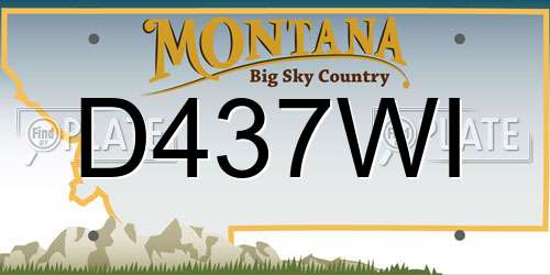 D437WI Montana License Plate