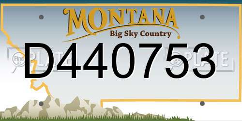 D440753 Montana License Plate