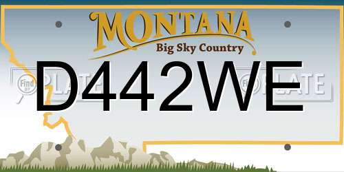 D442WE Montana License Plate