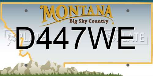 D447WE Montana License Plate