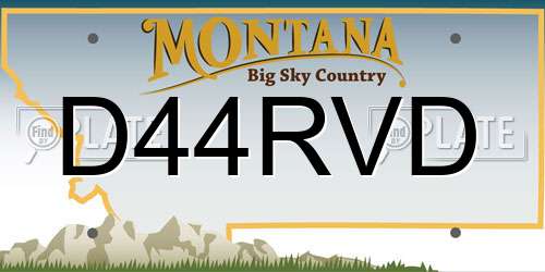 D44RVD Montana License Plate