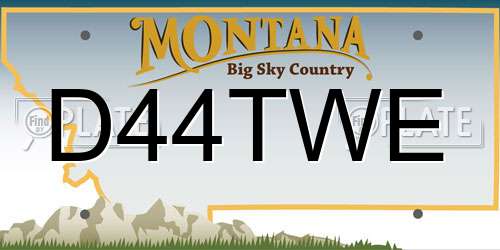 D44TWE Montana License Plate