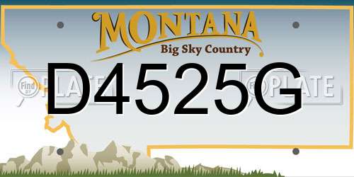 D4525G Montana License Plate