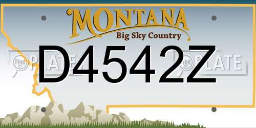 D4542Z Montana License Plate