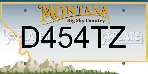 D454TZ Montana License Plate