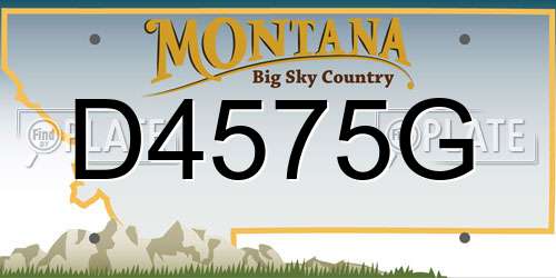 D4575G Montana License Plate