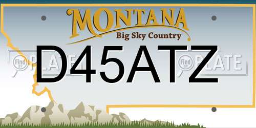 D45ATZ Montana License Plate