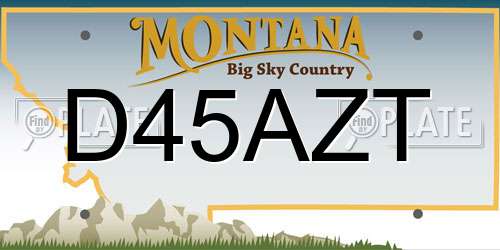 D45AZT Montana License Plate