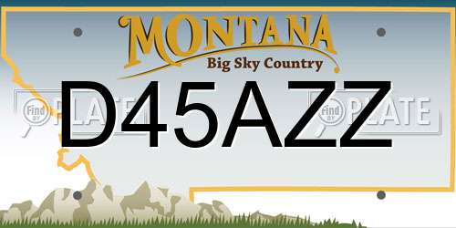 D45AZZ Montana License Plate