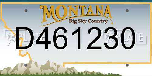 D461230 Montana License Plate