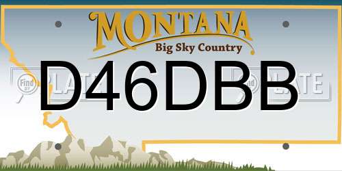 D46DBB Montana License Plate