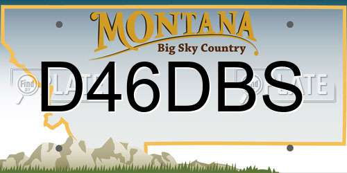 D46DBS Montana License Plate