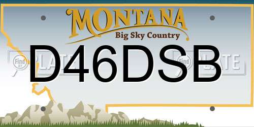 D46DSB Montana License Plate