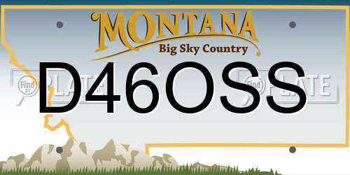 D46OSS Montana License Plate