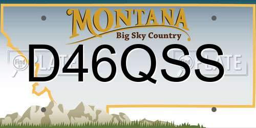D46QSS Montana License Plate