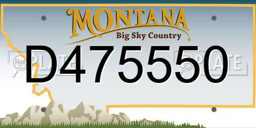 D475550 Montana License Plate
