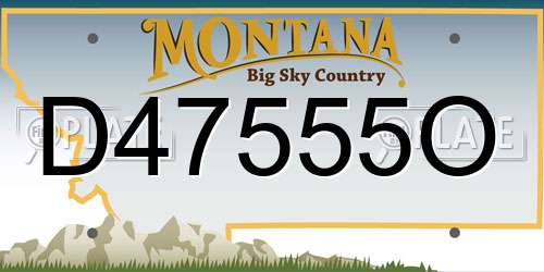 D47555O Montana License Plate
