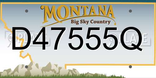 D47555Q Montana License Plate