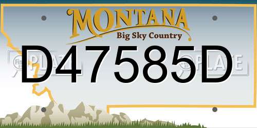 D47585D Montana License Plate