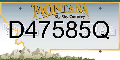 D47585Q Montana License Plate