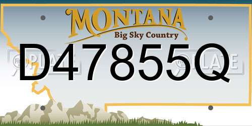 D47855Q Montana License Plate