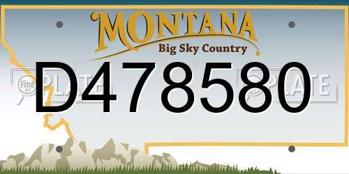 D478580 Montana License Plate