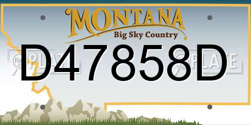 D47858D Montana License Plate