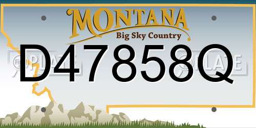D47858Q Montana License Plate