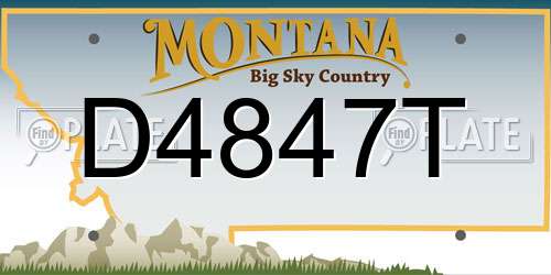 D4847T Montana License Plate