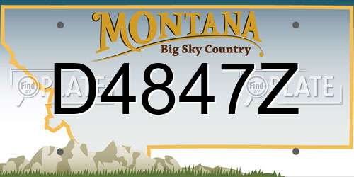 D4847Z Montana License Plate