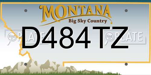 D484TZ Montana License Plate