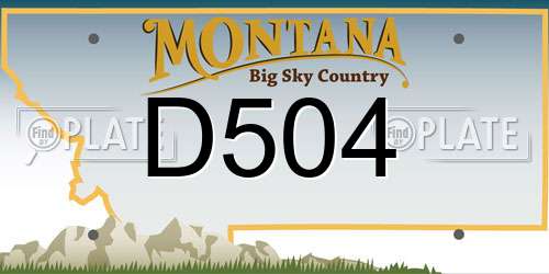 D504 Montana License Plate