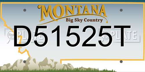 D51525T Montana License Plate