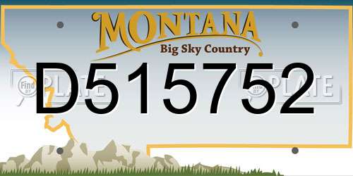 D515752 Montana License Plate