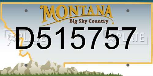 D515757 Montana License Plate