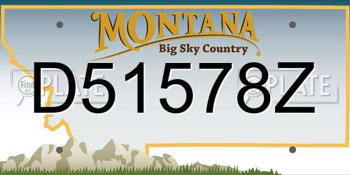 D51578Z Montana License Plate