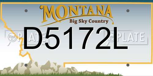 D5172L Montana License Plate