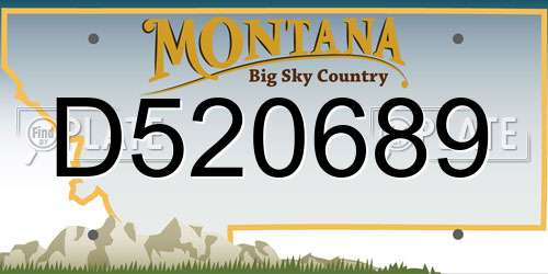 D520689 Montana License Plate