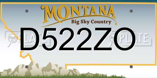 D522ZO Montana License Plate