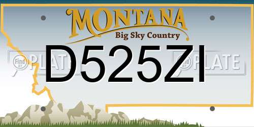 D525ZI Montana License Plate