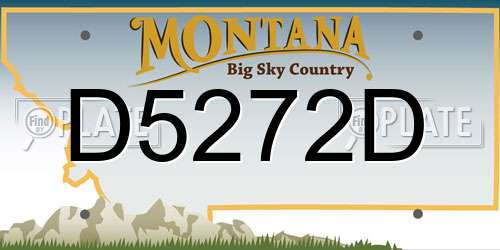 D5272D Montana License Plate